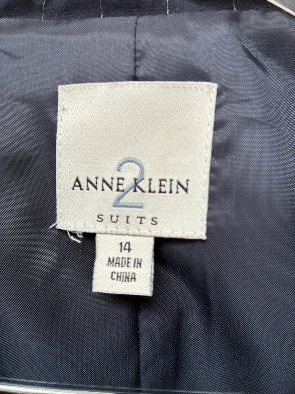 Anne Klein Navy Pinstripe Women's Blazer & Trousers - Picture 4 of 4